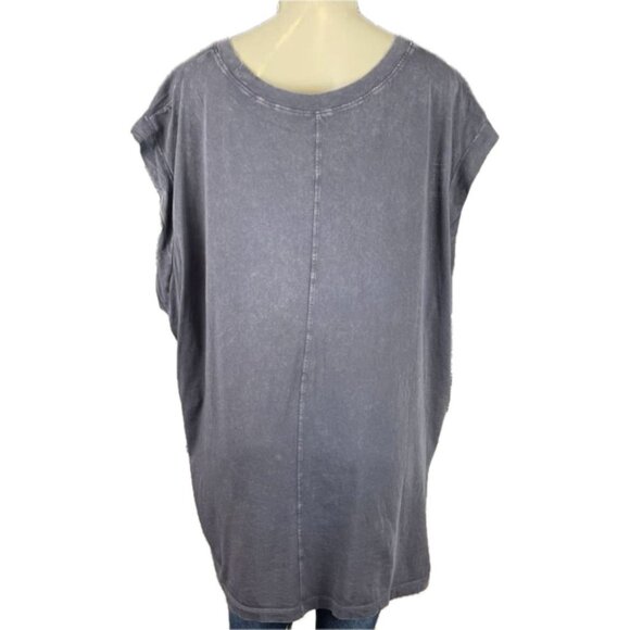 Torrid +4 Gray Crew Relaxed Fit No Filter Text Graphic Cotton Jersey Muscle Tee - Picture 4 of 6